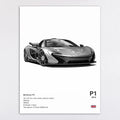 Black and White Sports Car Poster - Nyxroom